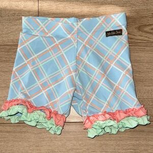 Matilda Jane Blue Plaid Ruffle Shorts
